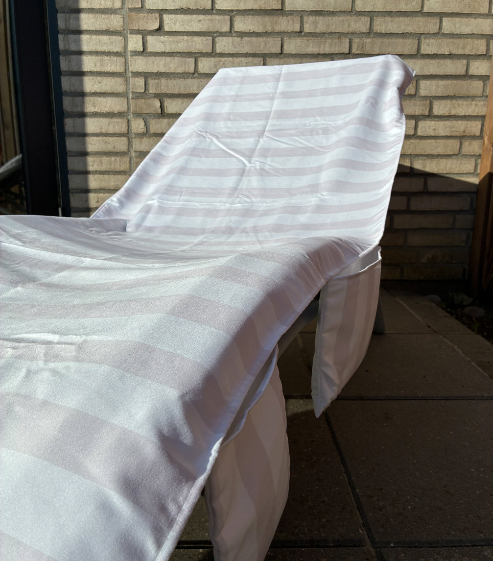 Cover til solseng - Stribet Grå