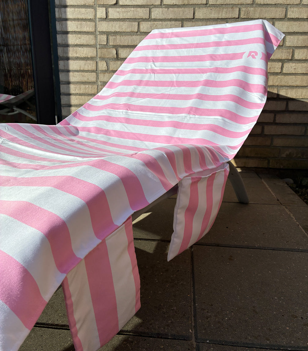 Cover til solseng - Stribet Pink