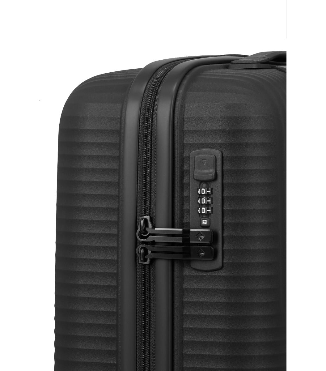 Travelite Air Stripe Slim Sort Kabinekuffert