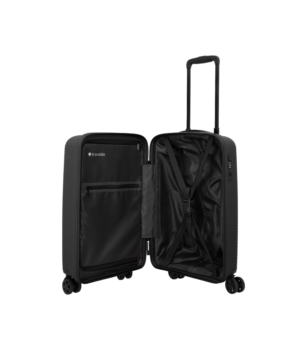 Travelite Air Stripe Slim Sort Kabinekuffert