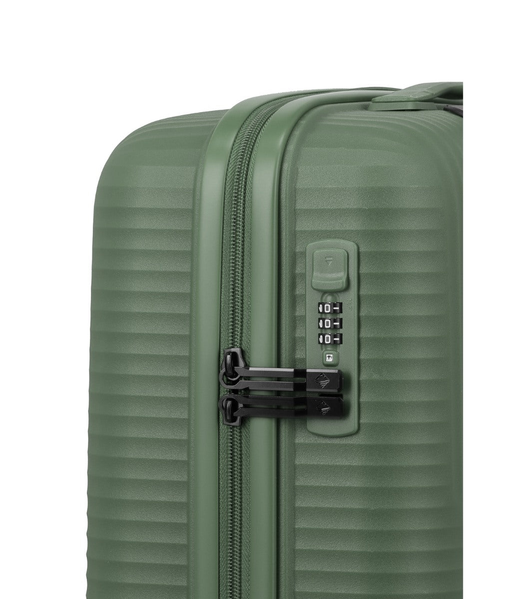 Travelite Air Stripe Slim Grøn Kabinekuffert