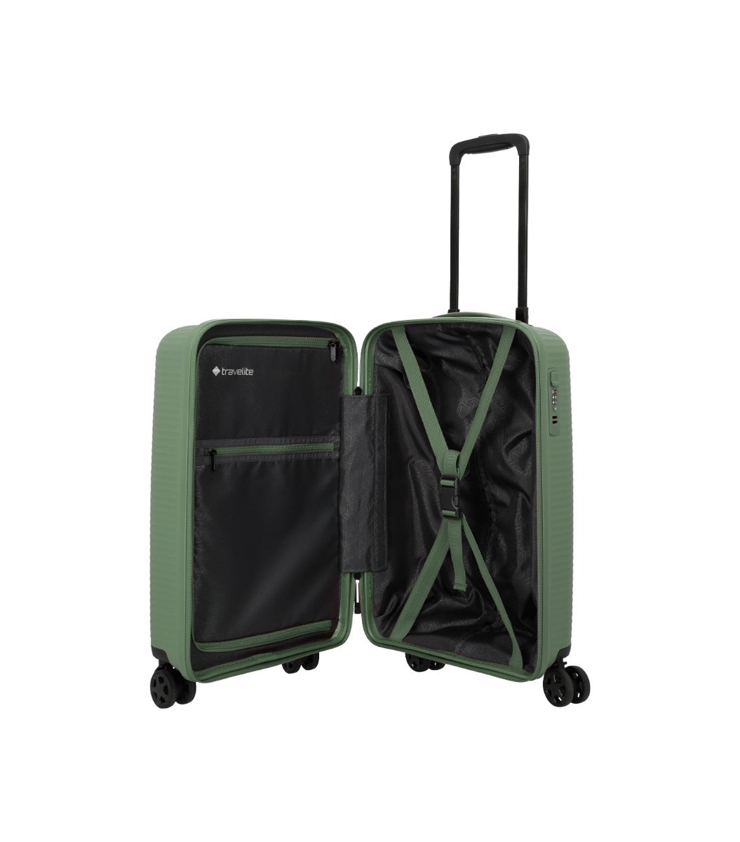 Travelite Air Stripe Slim Grøn Kabinekuffert