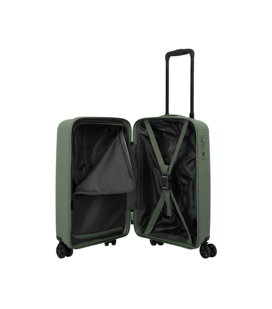 Travelite Air Stripe Slim Grøn Kabinekuffert