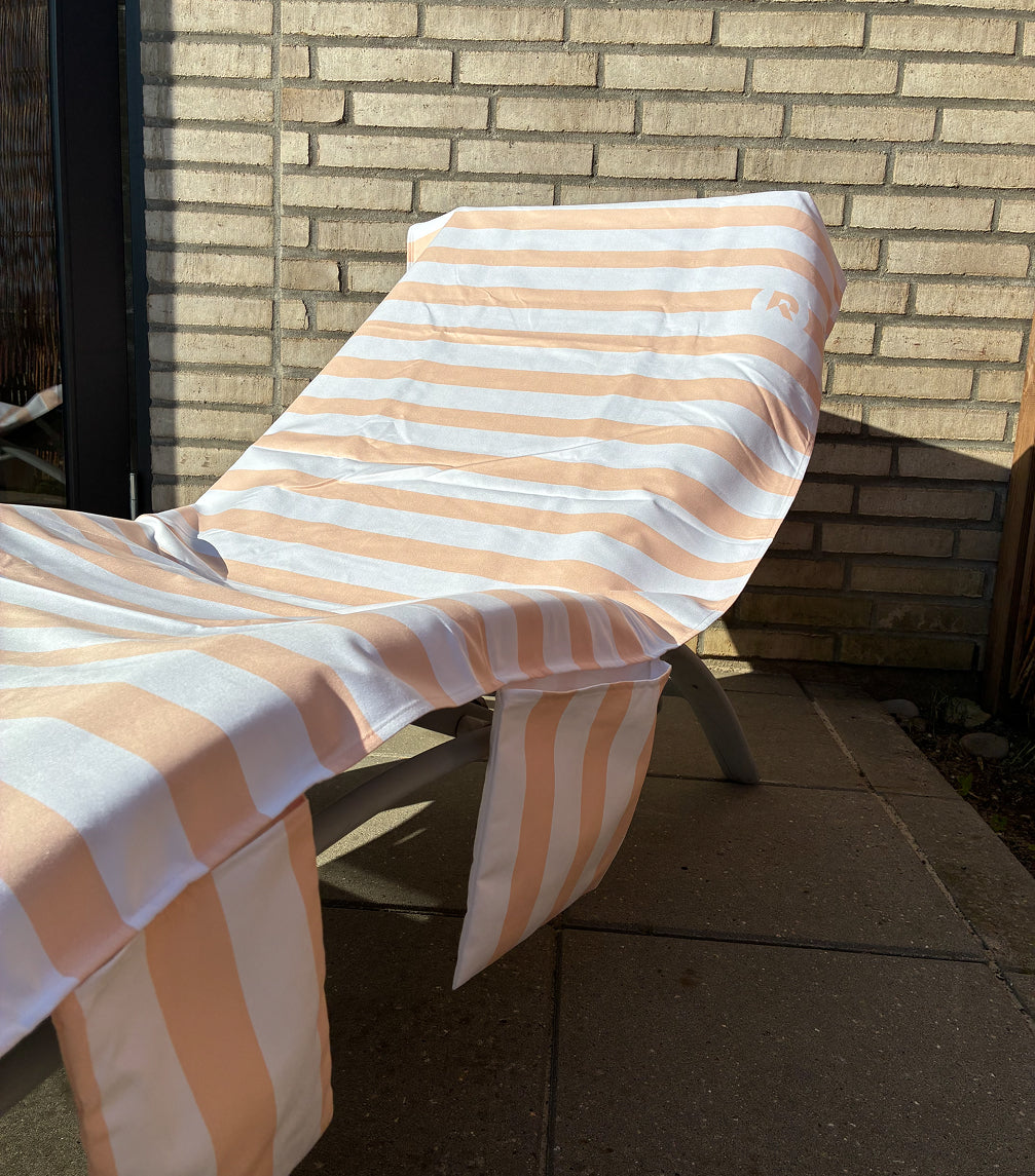 Cover til solseng - Stribet Peach