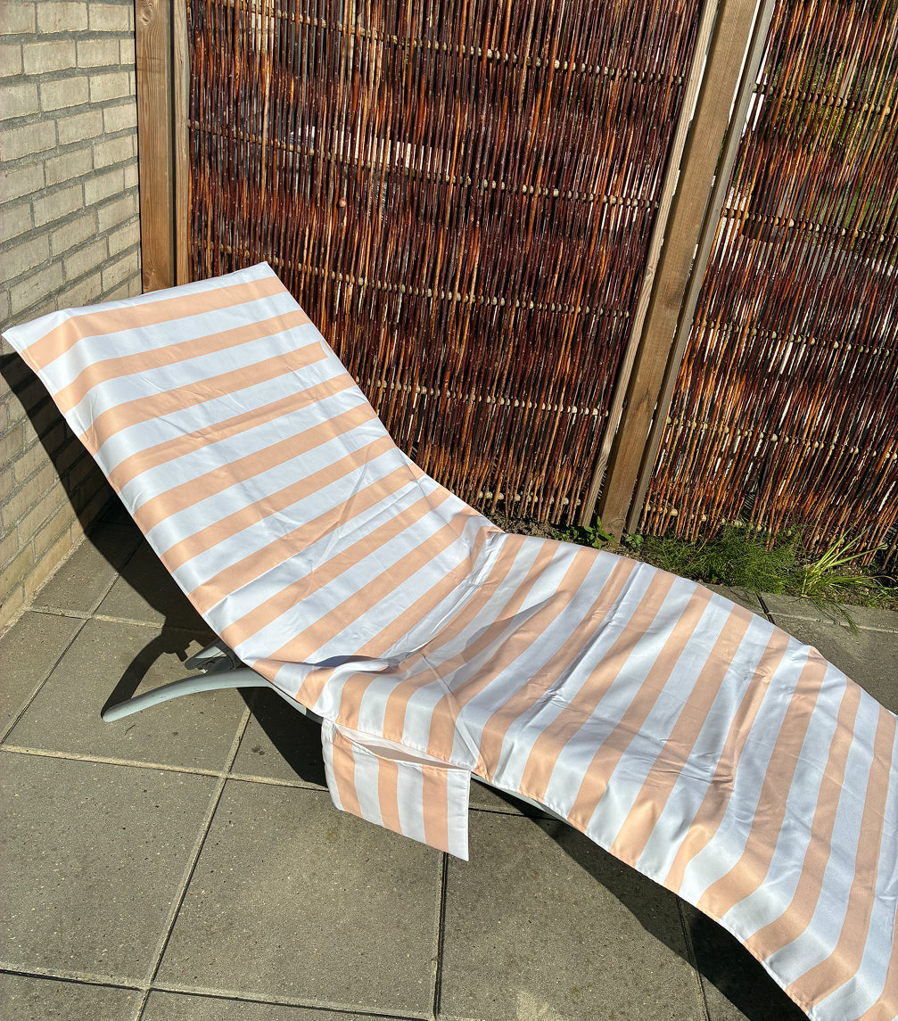 Cover til solseng - Stribet Peach