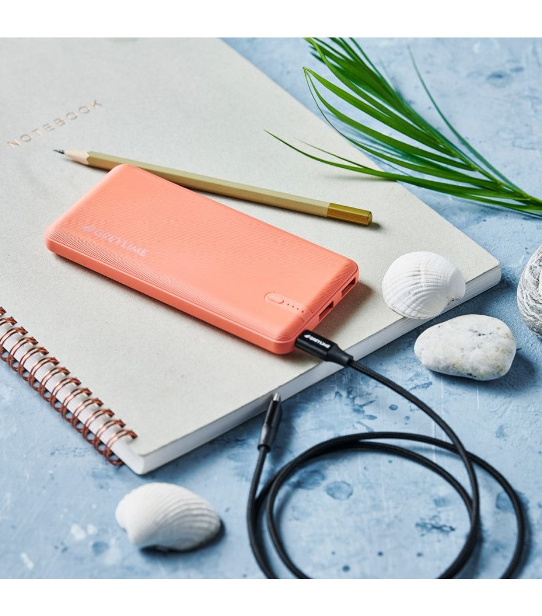 Greylime Ocean 10000 mAh Powerbank Coral Rød