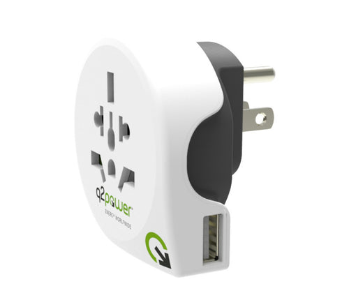 Q2Power Adapter - EU til USA med USB