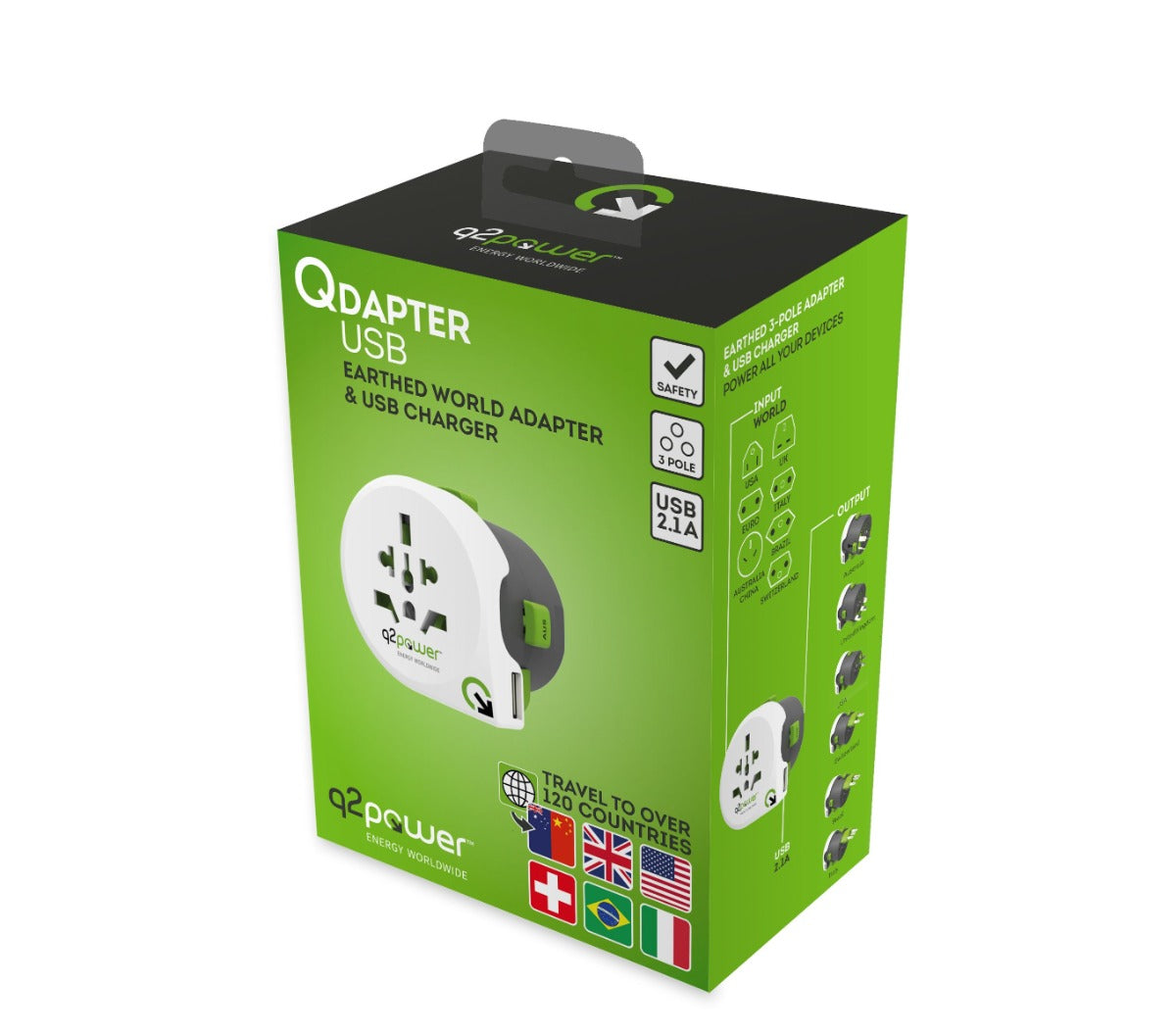 Q2Power QDapter Universal Adapter med USB