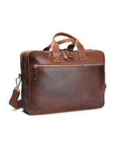 Carlo Cab Florens Computertaske med dobbeltrum Cognac